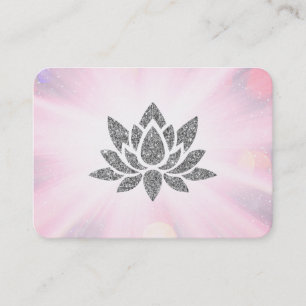 *~*  Yoga Reiki Healing Energy Glitter Lotus Rays  Business Card