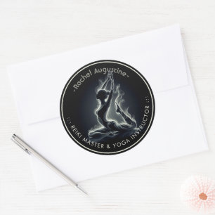 Yoga Reiki Instructor One-Legged King Pigeon Pose Classic Round Sticker