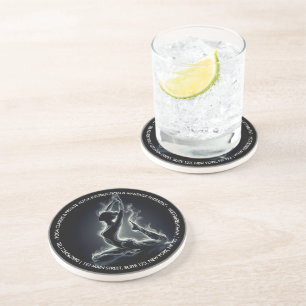 Yoga Reiki Instructor One-Legged King Pigeon Pose Coaster