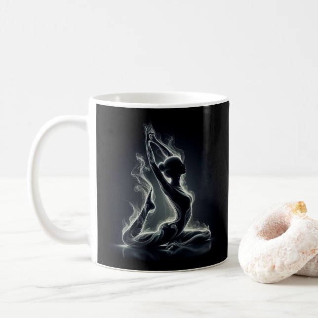 Yoga Reiki Instructor One-Legged King Pigeon Pose Coffee Mug (With Donut)