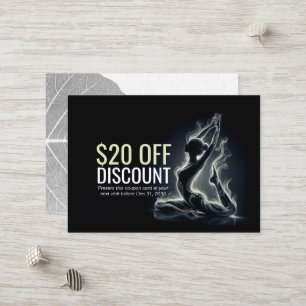 Yoga Reiki Instructor One-Legged King Pigeon Pose Discount Card