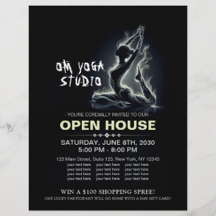 Yoga Reiki Instructor One-Legged King Pigeon Pose Flyer