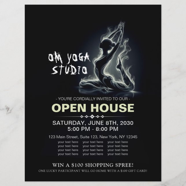 Yoga Reiki Instructor One-Legged King Pigeon Pose Flyer (Front)