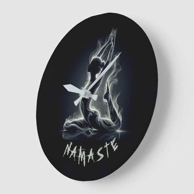 Yoga Reiki Instructor One-Legged King Pigeon Pose Large Clock (Angle)