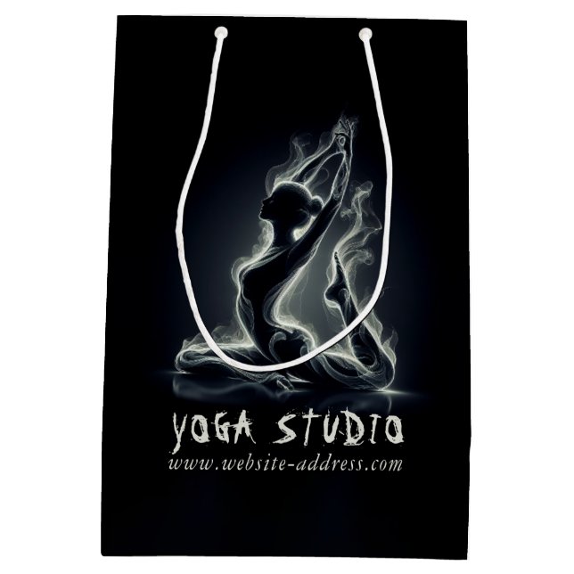 Yoga Reiki Instructor One-Legged King Pigeon Pose Medium Gift Bag (Back)