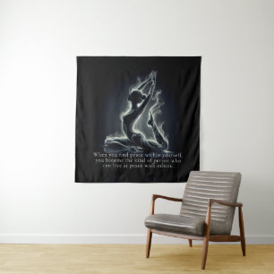 Yoga Reiki Instructor One-Legged King Pigeon Pose Tapestry