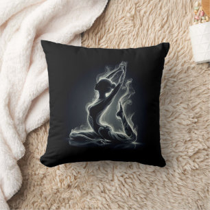 Yoga Reiki Instructor One-Legged King Pigeon Pose Throw Pillow