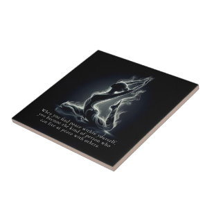 Yoga Reiki Instructor One-Legged King Pigeon Pose Tile
