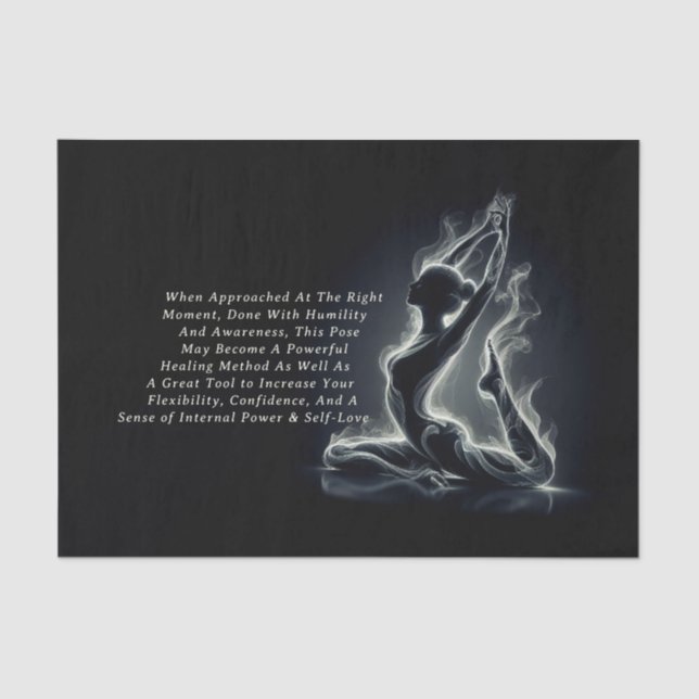 Yoga Reiki Instructor One-Legged King Pigeon Pose Tissue Paper (Front)