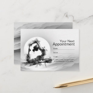 Yoga Reiki One-Legged King Pigeon Pose Watercolor Appointment Card