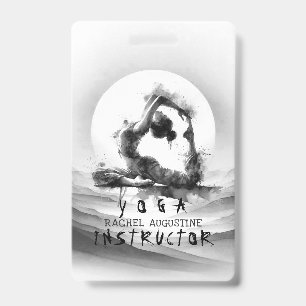 Yoga Reiki One-Legged King Pigeon Pose Watercolor Badge