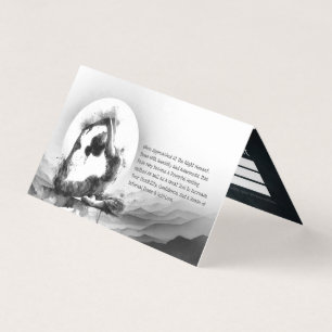 Yoga Reiki One-Legged King Pigeon Pose Watercolor Business Card