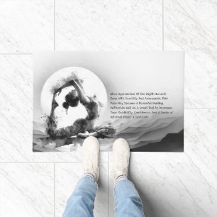 Yoga Reiki One-Legged King Pigeon Pose Watercolor Doormat