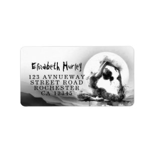Yoga Reiki One-Legged King Pigeon Pose Watercolor Label