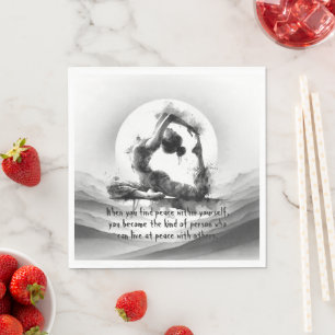 Yoga Reiki One-Legged King Pigeon Pose Watercolor Napkin