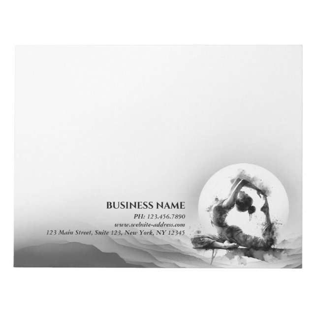Yoga Reiki One-Legged King Pigeon Pose Watercolor Notepad (Front)
