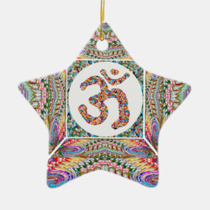 YOGA Room and OM Mantra at Back n Centre Ceramic Ornament