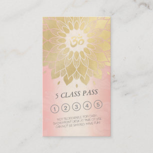 Yoga Rose Gold Mandala OM Sign Class Pass Loyalty Card