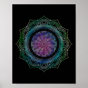 Yoga Sacred Geometry Boho Art Spiritual Flow Yogi  Poster