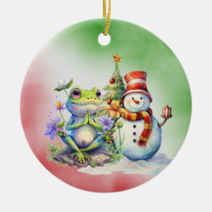 Yoga Santa Favourite  Instructor for Christmas Ceramic Ornament