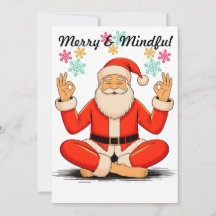 Yoga Santa Flat Holiday Card