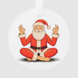 Yoga Santa Namaste Meditation Christmas Holiday Ornament
