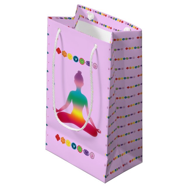 Yoga Seven Chakras Small Gift Bag (Front Angled)