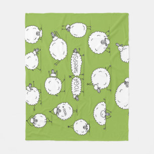 Yoga Sheep: Whimsical Sketch Fun. Fleece Blanket