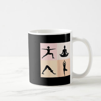 Yoga Silhouette Design, Pop Art 4 Quadrants Coffee Mug