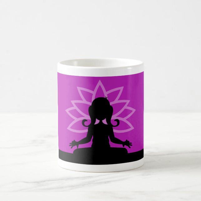 Yoga Silhouette Purple Coffee Mug (Center)