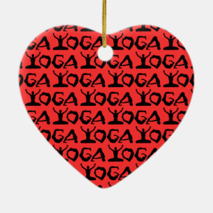 Yoga Silhouettes Ceramic Ornament