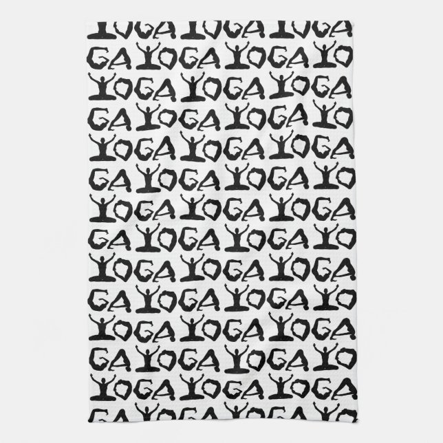 Yoga Silhouettes Kitchen Towel (Vertical)