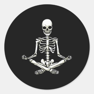 Yoga Skeleton  Classic Round Sticker