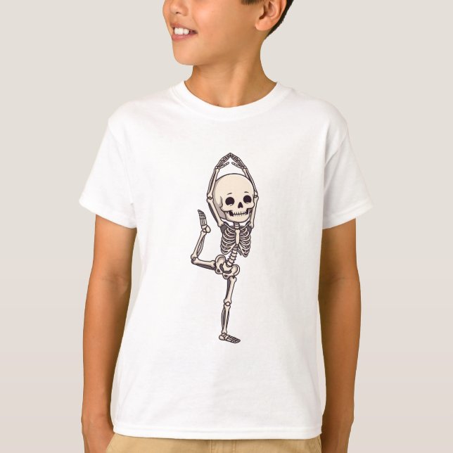 Yoga Skeleton Zen Spirit Kids T-Shirt (Front)