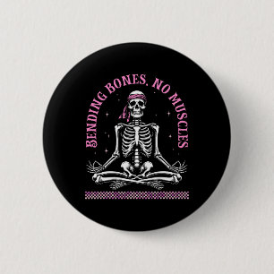 Yoga Skeletons Namaste Funny Meditation Halloween  2 Inch Round Button