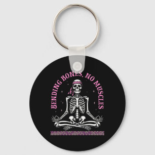 Yoga Skeletons Namaste Funny Meditation Halloween Keychain