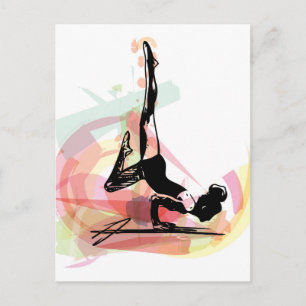 Yoga sketch woman illustration postcard