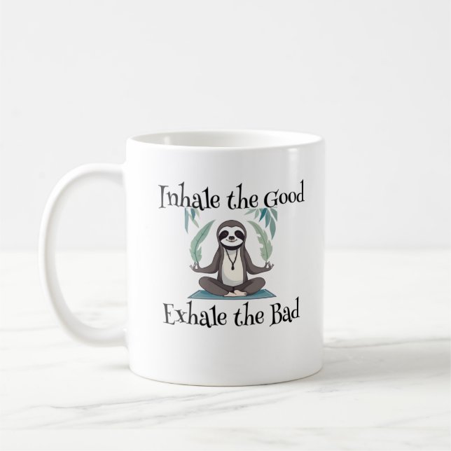 Yoga Sloth Mug for Meditation (Left)