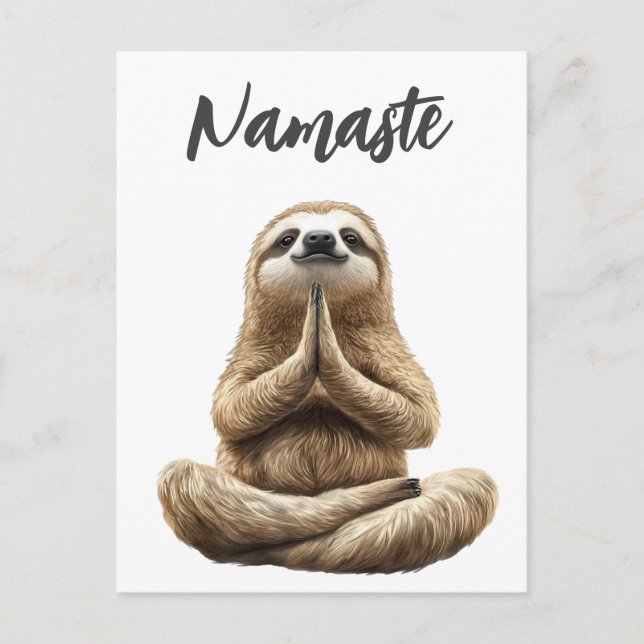 Yoga Sloth Namaste Postcard (Front)