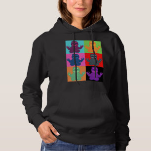 Yoga Sloth Pop Print Hoodie