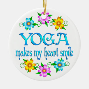 Yoga Smiles Ceramic Ornament