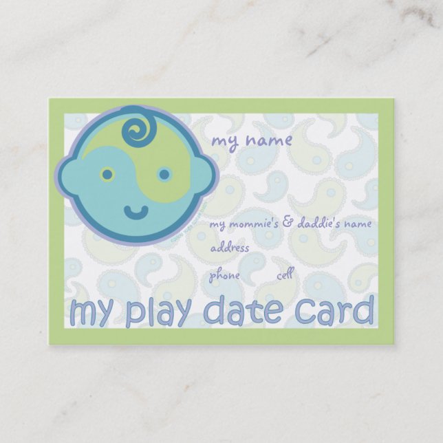 Yoga Speak Baby : Play Date Card (Front)