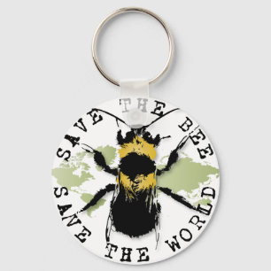 Yoga Speak : Save the Bee...Keychain Keychain