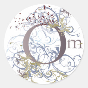 Yoga Speak : Swirling Om Design Classic Round Sticker