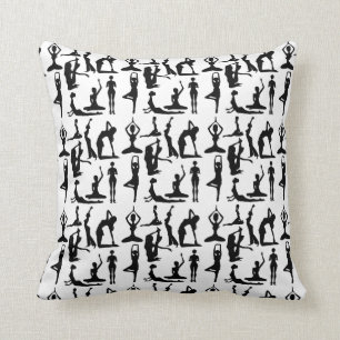 Yoga spiritual relaxation pattern throw pillow