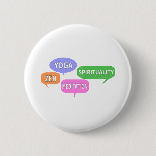 Yoga Spirituality Zen Meditation Speech Bubbles 2 Inch Round Button