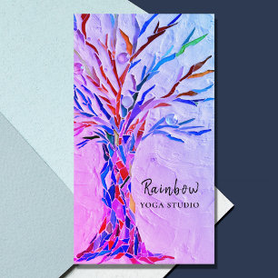 Yoga Studio Arbre arc-en-ciel Carte de visite viol