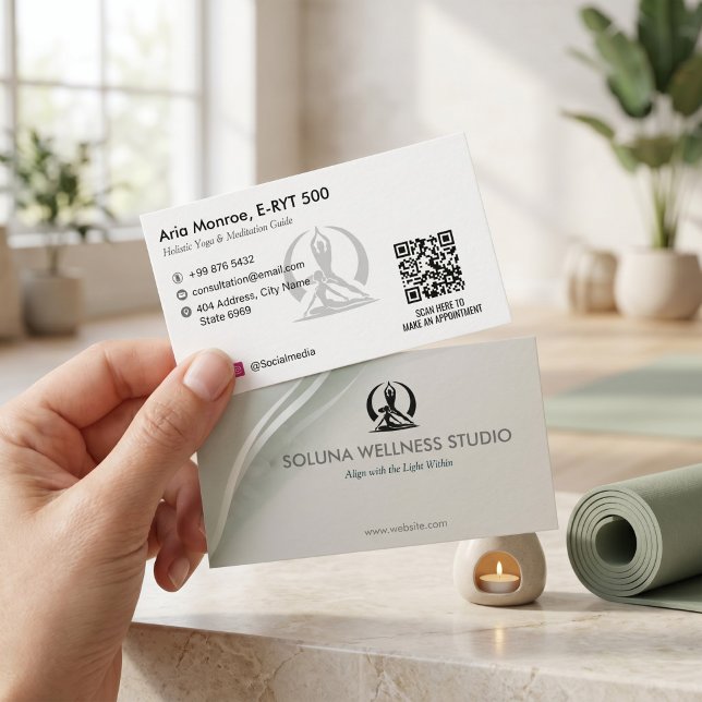 Yoga Studio Business | Modern Grey Barcode Card (Creator Uploaded)