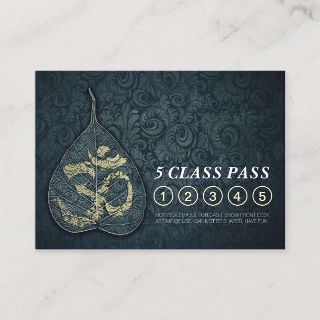 Yoga Studio Class Pass Loyalty punch Appointment (Front)