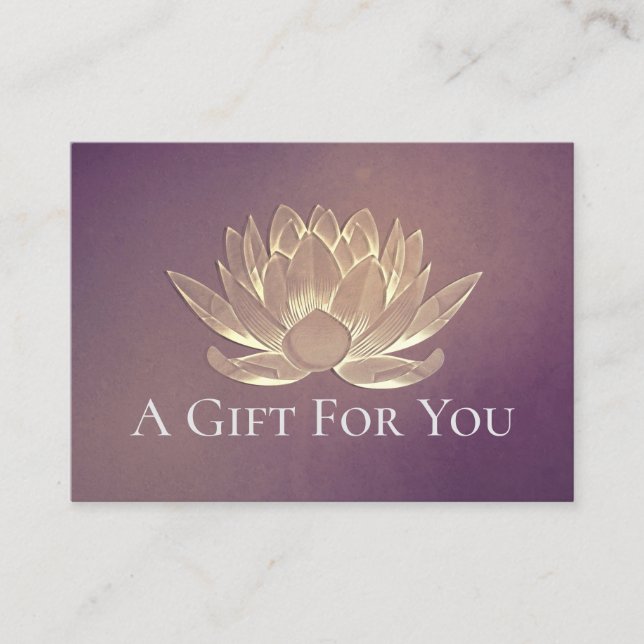 YOGA Studio Instructor Gift Certificate Gold Lotus (Front)